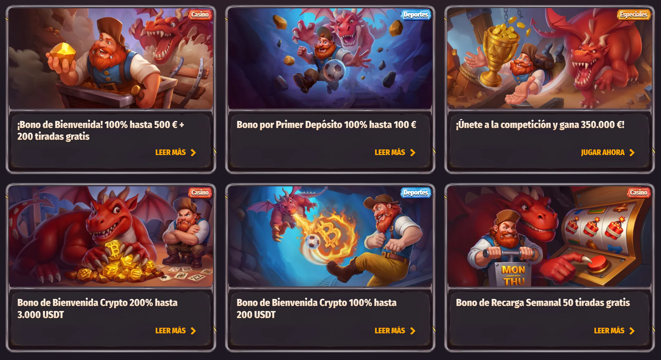 Promociones y bonos deportivos en Dragonia Casino